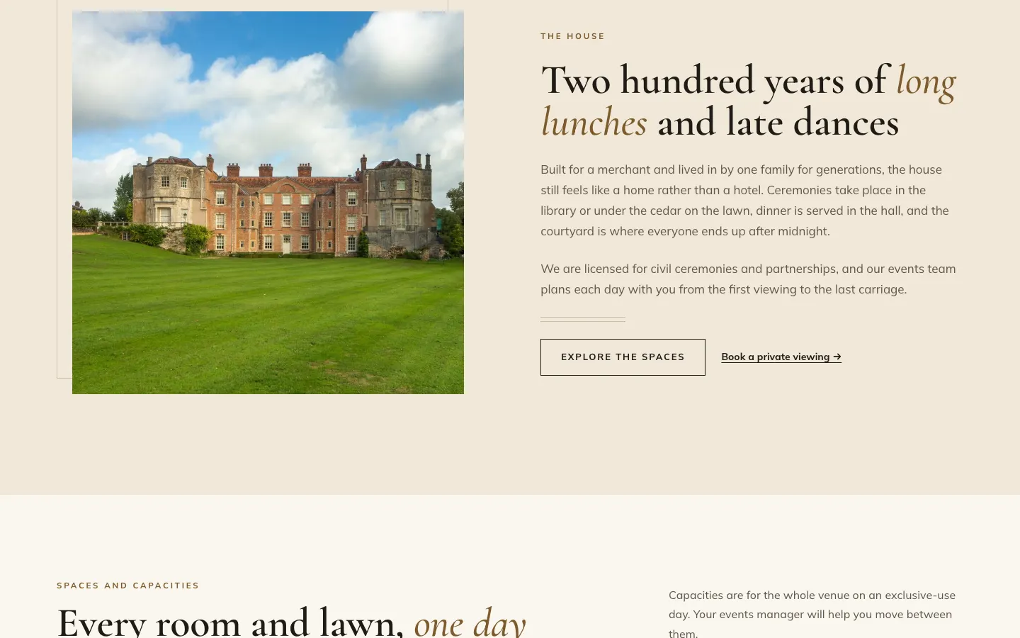 The same page scrolled half way down with the setting off: the header has scrolled away and only the page content shows
